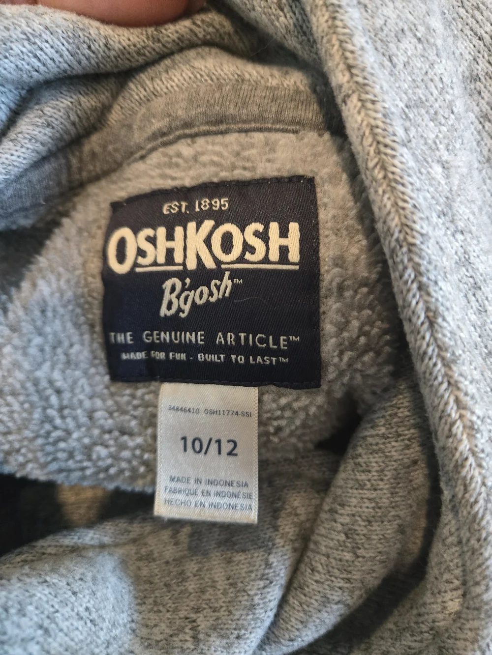 OshKosh B'gosh Light Gray Funnel Button-Accent Sweater